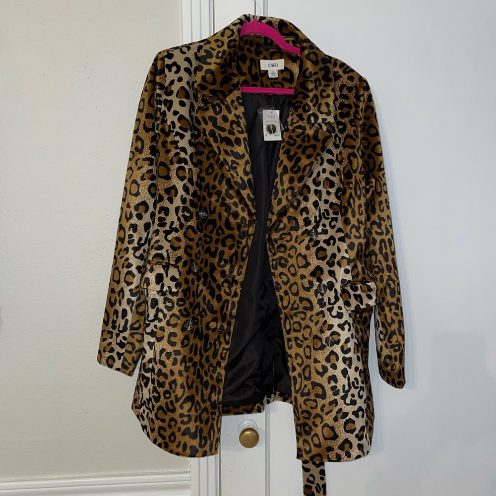 Nwt Leopard Print Animal Print Jacket M Y2k Retro… - image 2